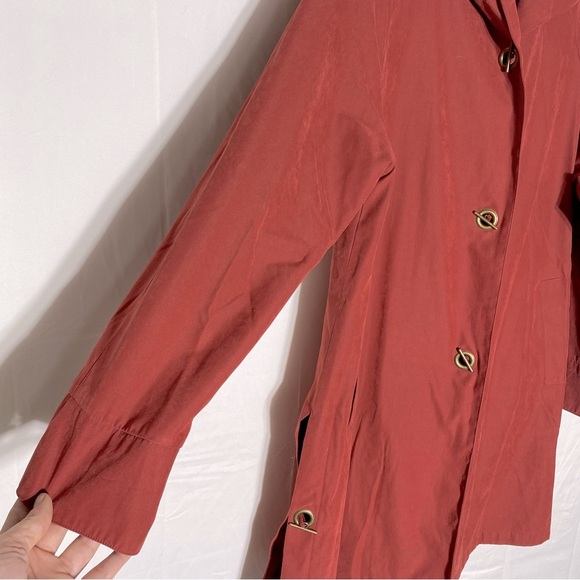 Vintage Apropos Red Orange Oversized Lightweight Jacket With Hood M - Picture 9 of 16